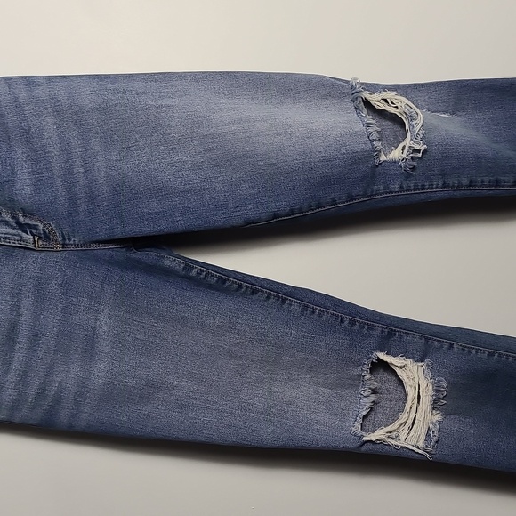GOOD AMERICAN Blue High Rise Distressed Stretch Sculpting Skinny Jeans Size 2/26 - Picture 7 of 16